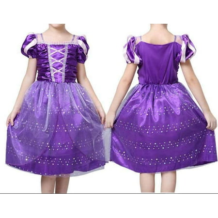 Halloween Toddler Kids Girls Cartoon Princess Purple Dress Party Fancy Chrismas Ball Dress Girls Dresses