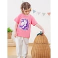 thumbnail image 4 of Lanbubble Girls Graphic T-Shirt Short Sleeve Tees with Unicorn Print Summer Casual Tops, Sizes 5-6, 4 of 7
