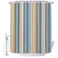thumbnail image 2 of Shower Curtains for Bathroom, Blue Brown Beige Waterproof Fabric Shower Curtain, Boho Farmhouse Abstract Stripes Art Decorative Bathroom Curtain for Bathtub, 72"x78", No Hooks Included, 2 of 9
