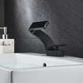 thumbnail image 5 of CES Bathroom Sink Waterfall Faucet,Solid Brass Single Handle Hot and Cold Water Mixer Tap, Lavatory Vanity Sink Faucet Including Two US Standard 3/8" Hoses Matte Black, 5 of 9
