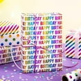 thumbnail image 3 of Birthday Wrapping Paper, 3 Rolls Iridescent Happy Birthday Gift Wrap Paper Featuring Polka Dots Stripes Printed Assortment - 17 inch x 120 inch Per Roll, 3 of 8