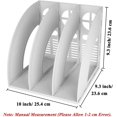 thumbnail image 2 of SHIQI-2 Pcs Magazine Holder, Grey Desk File Organizer Plastic 3 Compartment File Holder Folder, Stand File Divider Document Cabinet Rack Book Storage Organizer Filling Box, 2 of 4