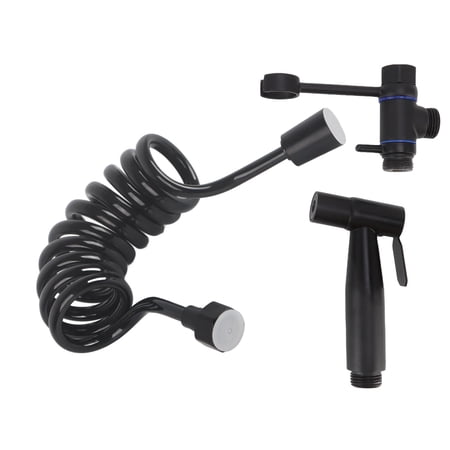 NFTIGB Handheld Bidet Toilet Sprayer Kit, Full Pressure Stainless Steel Leakproof Bathroom Bidet Attachment, Black Diverter Valve, 9.8ft Hose, Multi-Use Diaper Sprayer (11.42 inches / 29 cm)