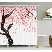 Cherry Blossom Bathroom Decor Anese Decor Shower Curtain Set Cherry Tree Blossom In Watercolor Painting Effect Oriental Stylized