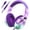 Purple, variant on QearFun USB C Kids Headphones Wired with Mic, 85/94dB Safe Volume Limit, Foldable Over Ear, Tangle-Free Cord & Sharing Port, Wired On-Ear Headset for School,Tablet, Travel-Boys & Girls(Purple)