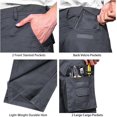 thumbnail image 6 of Men's Cargo Pants Cotton Straight Stretch Tactical Work Hiking Pants with Pockets Grey, 6 of 10