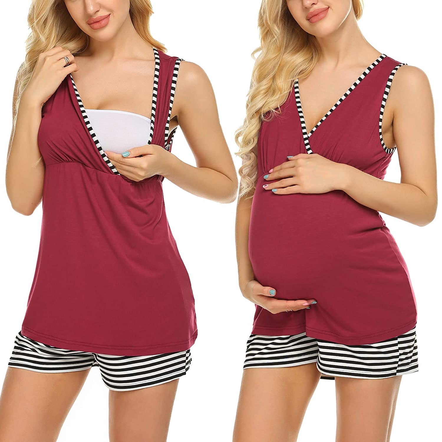 Uniexcosm Women's Maternity Pajama Set Breastfeeding Sleepwear Nursing