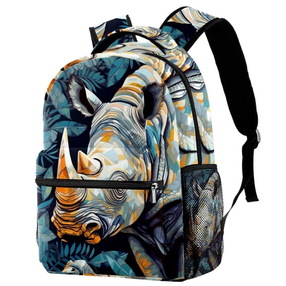 Lightweight Backpack Abstract Rhinoceros School Bag Travel Laptop Daypack for Men Women Casual Rucksack