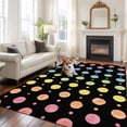 thumbnail image 2 of Colorful Polka Dot Area Rugs 6'x9', Washable Small Throw Rugs for Kitchen Dining room, Cartoon Watercolor Geometric Black Indoor Outdoor Rug Non-Slip Low Pile Carpet Runner Reversible Floor Mats, 2 of 8