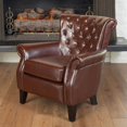 thumbnail image 1 of Noble House Orlando Leather Club Chair in Brown, 1 of 5