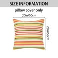 thumbnail image 5 of Unique Bargains Floral Printed Home Decor Striped Decorative Pillow Covers (2 Count) Green Red 20" x 20", 5 of 6