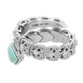 thumbnail image 2 of Piero Milano Natural Diamond & Turquoise Ring 18k White Gold 0.18cttw Size 6.5, 2 of 5