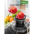 thumbnail image 4 of Exprimidor Dominion de 600 W boca ancha 3 pulgadas para frutas y verduras enteras extractor centrífugo de jugo acero inoxidable BPA, 4 of 5