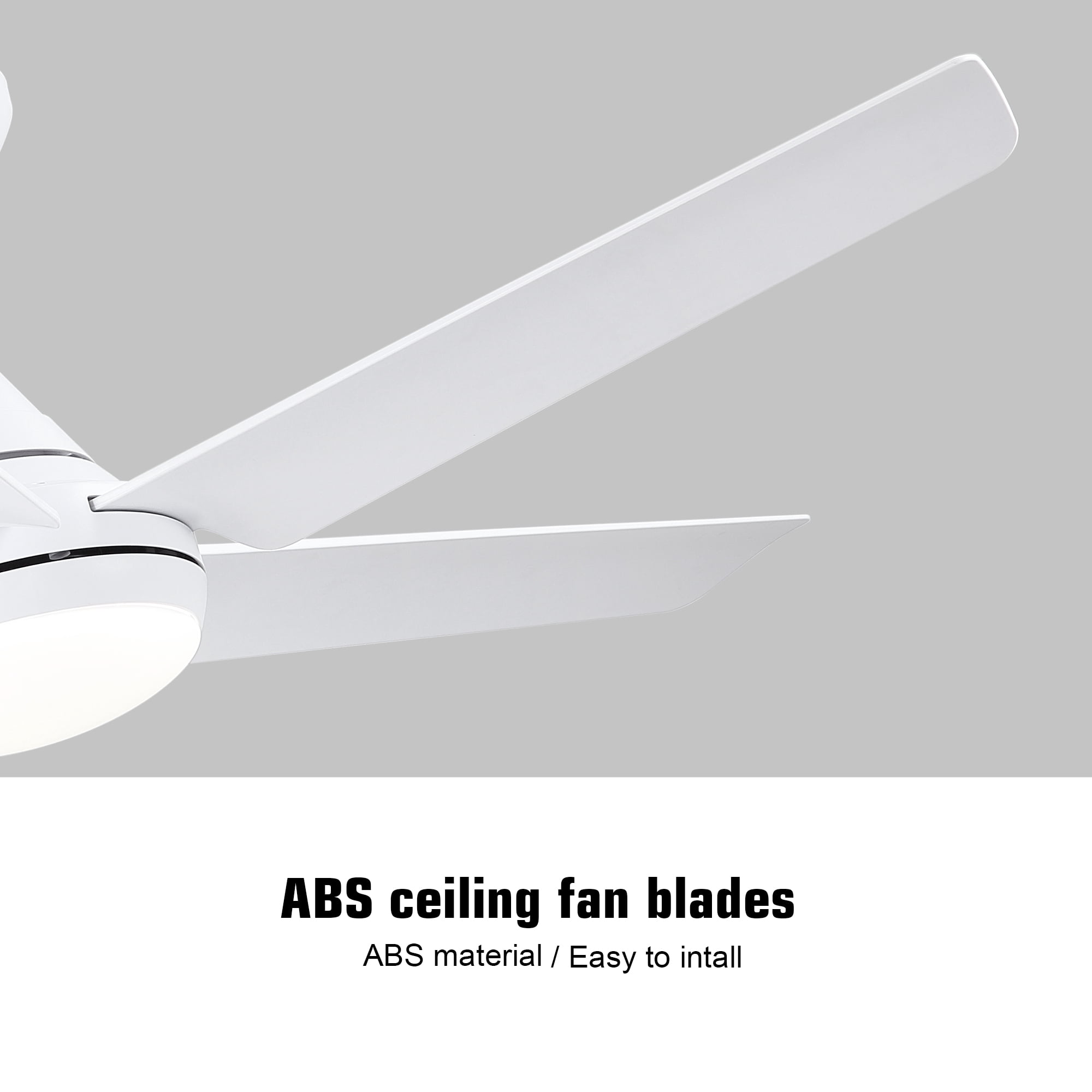 Wellspeed 48 in. Modern Ceiling Fan with Dimmable Light, for Indoor, Remote Control, 5 Reversible Blades, White