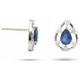 thumbnail image 3 of Natural Blue Sapphire with Diamond Gemstone Stud Earring, 925 Sterling Silver, 3 of 4