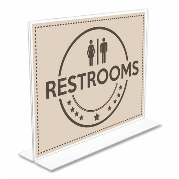 Anti-Glare Stand Up Double Sided Sign Holder, 8.5 X 11, Clear | Bundle of 2