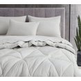 thumbnail image 6 of Chezmoi Collection Jasper 7-Pieces Bed in a Bag Comforter Set with Sheets, Geometric Triangle Quilted Double Brushed Microfiber Lightweight All Season Bedding Set, Queen, Light Gray, 6 of 9