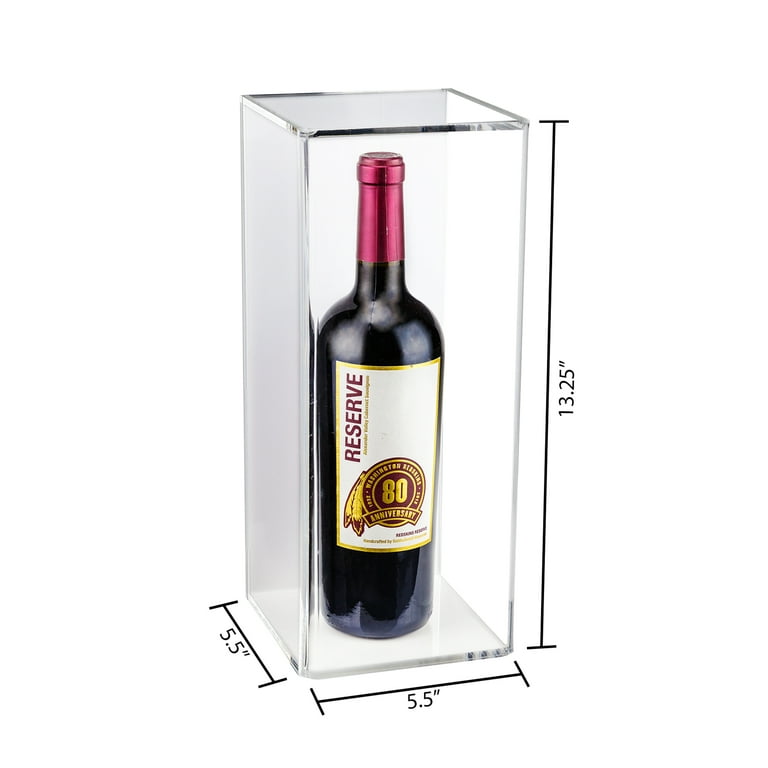 Deluxe Acrylic Wine Bottle Display Case with White Back and Wall Mount A017 WB Walmart