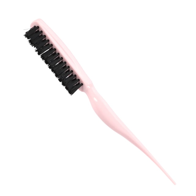Unique Bargains Nylon Teasing Brush Three Row Salons Teasing Brush for Styling Backcombing Pink 8.86' Length