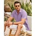 thumbnail image 5 of COOFANDY Men's Casual Shirt Regular Fit Short Sleeve Solid Linen Shirt Button Down Beach Shirt, 5 of 6