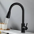 thumbnail image 1 of Stainless Steel Lead-Free Environmentally Friendly Kitchen Composite Pull-Out Faucet (Black) With Second Level Water Outlet, 1 of 5