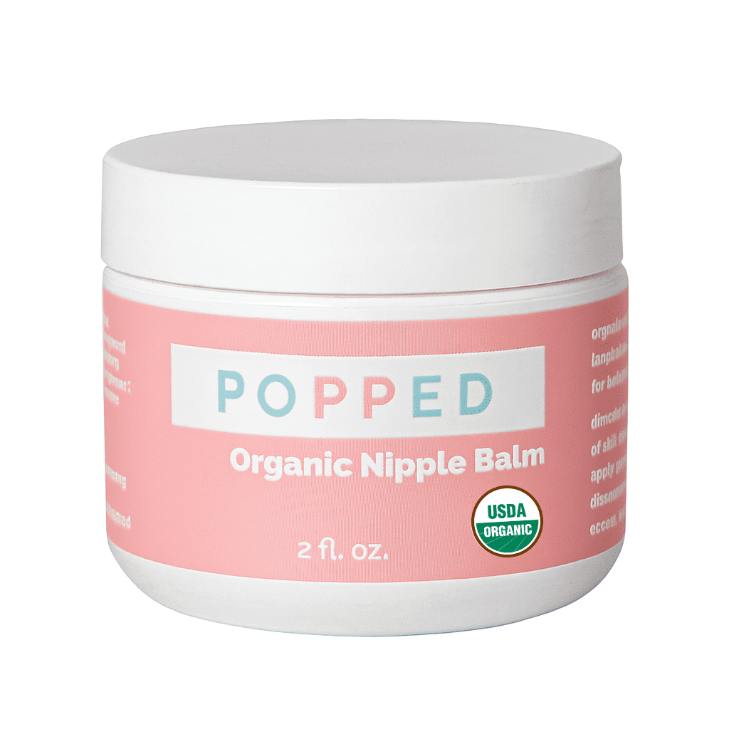 Popped Organic Nipple Balm for Breastfeeding and Pumping, 2 oz