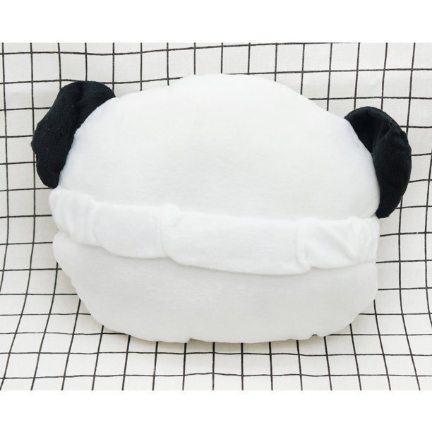 Almohada De Asiento De Coche Cojín De Descanso Para El Cuello Panda De Dibujos Animados Reposacabezas De Coche Almohada De Cuello De Felpa Corta Cómoda Almohada De Asiento Suave ANGGREK Sonrisa Panda