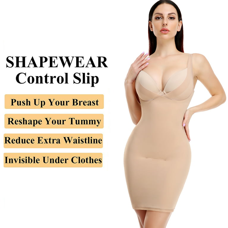 Strapless Dress Slips For Women Shapewear Camisole Body Shaper Tummy  Control Slip Seamless Full Cami Waist Trainer Shapewear Nude