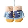 thumbnail image 4 of Daznico Kids Winter Knitted Mittens, Lined Warm Toddler Hand Gloves with Anti-Lost String, Cartoon Pattern Cold Weather Baby Outdoor Accessories, 4 of 4
