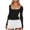 White, variant on ZZwxWA Cute Bubble Mini Dress for Women Slim Fit Neck Tops Patchwork Dresses Long Sleeve Y2K Color Block Short Dress