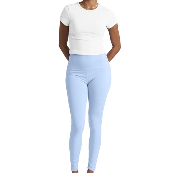 Two Piece Workout Set for Women High Waist Leggings and Short Sleeve Athletic Tops Matching Pilates Gym Sets Yoga Outfits