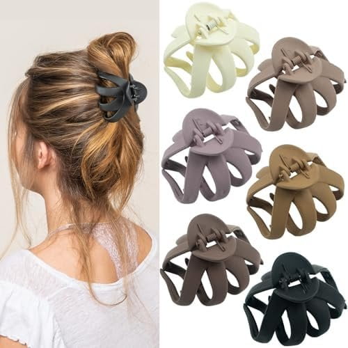 2.8 Inch Medium Octopus Hair Clips for Women, Matte Claw Clips for Thin Hair, Hold Non-slip Spider Octopus Clip for Fine Hair Jaw Clips