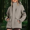 thumbnail image 2 of ManxiVoo Veste Élégante pour Femme Résistante à l'Eau Respirante Coupe-Vent de Printemps pour Usage Quotidien Mode de Rue Taille TTG Kaki, 2 of 6