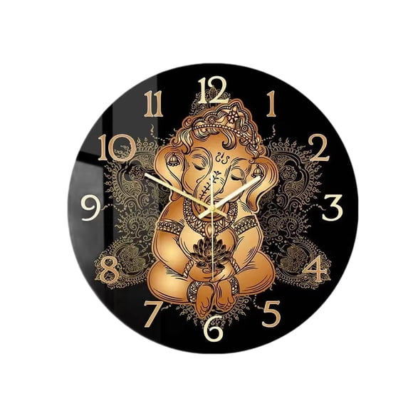 Siruishop Wall Clock Decorative Analog Clock Non Ticking for Living Room Bathroom Home Elephant