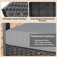 thumbnail image 6 of 3-Piece Rattan Patio Set with Tempered Glass Table - Outdoor Furniture for Lawn, Garden & Balcony, Gray, 6 of 7
