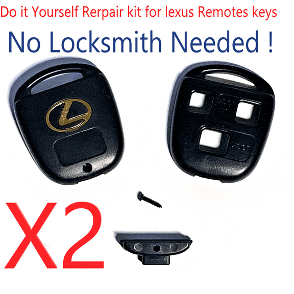 Set of 2 Lexus Remote Head Key Shell 3 Button Repair Kit VLS