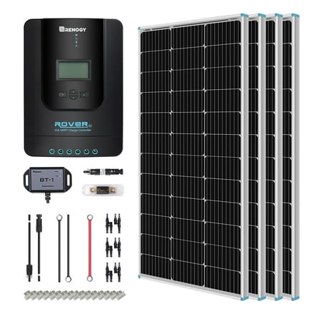 

Renogy 400 Watt 12 Volt off Grid Solar Premium Kit with Monocrystalline Solar Panel and 40A MPPT Rover Controller