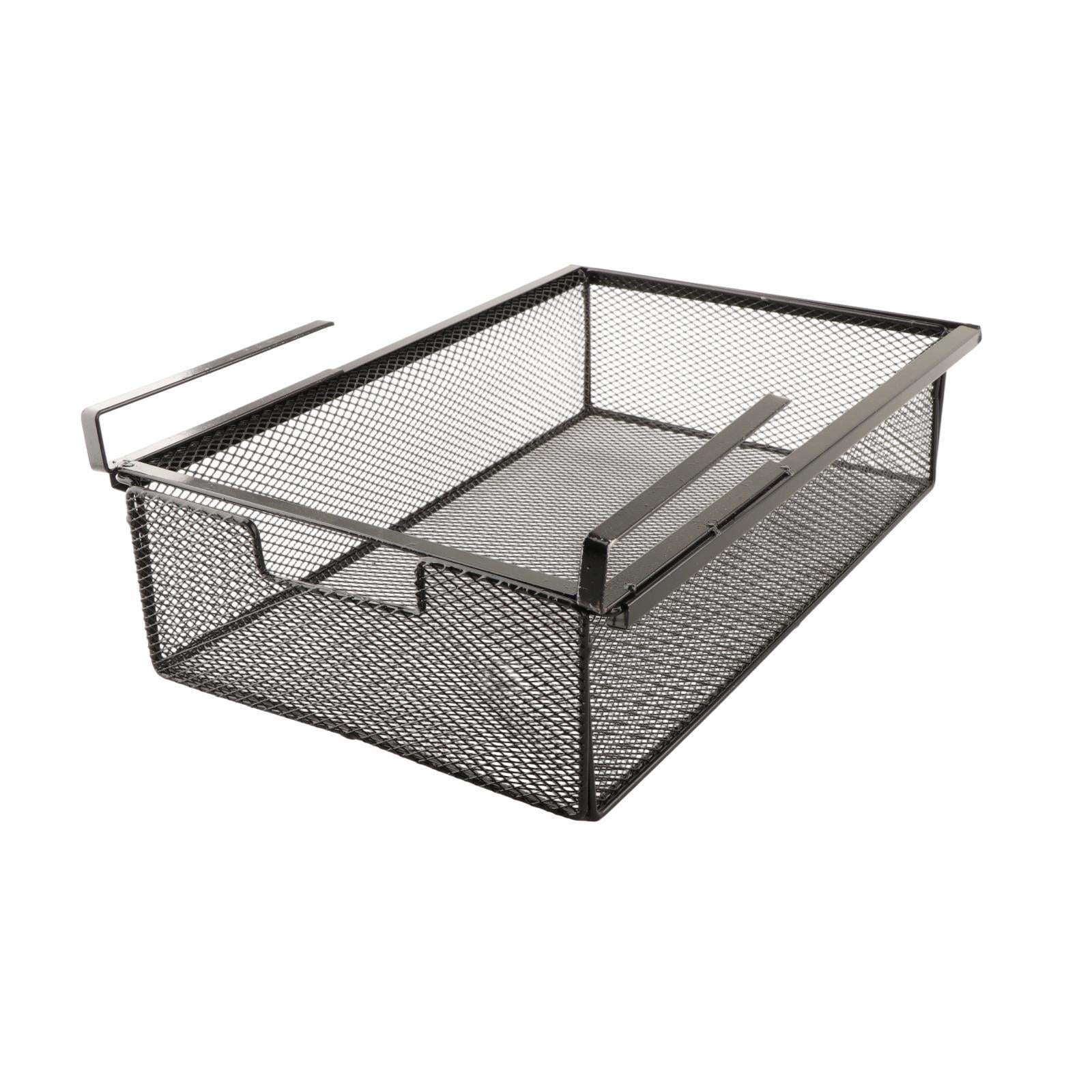 Baoblaze Under Desk Organizer Hanging Storage Shelf Pullout for Kitchen Office Pantry Black