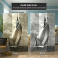 thumbnail image 2 of Oriental Furniture 6 ft. Tall Sailboat Double Sided Room Divider - 3 Panel, 2 of 5