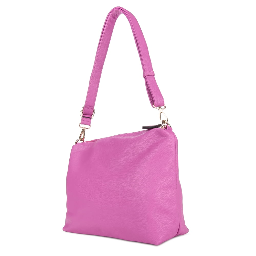 Vangoddy Cabana Women's Pleated Faux Leather Tote Bag Pink