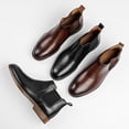 thumbnail image 2 of Zapatos formales retro de caña alta para hombre, botas Martin de piel de vaca con punta redonda para negocios británicos, 2 of 6