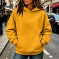 thumbnail image 4 of Garbnen Fleece Hoodies for Women Long Sleeve Sweatshirt for Women Cozy Fall Winter Warm Oversized Trendy Pullover Shirts for Women with Pocket Yellow M, 4 of 6