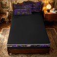 thumbnail image 4 of Erosebridal Camouflage Flag Zipper Queen Comforter Set with Fitted Sheet and 2 Pillowcases for Women Men, Purple Rustic Branches Zipper Bedding Set, Black Reversible, 4pcs, 4 of 7