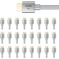 thumbnail image 1 of Buyer’s Point Ultra High Speed HDMI 2.1 Cable CL3 Rated Dynamic HDR 1.8M (6ft) 8K 120Hz, 48Gbps, Dolby Vision, eARC Compatible with Apple TV, Nintendo Switch, Roku, Xbox, PS4, Pack of 25 Gray- OEM, 1 of 7