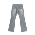 thumbnail image 7 of Bootcut Jeans for Women Y2K Baggy Stretchy Low Waisted Vintage Flare Jeans Button Closure Trendy Versatile Wide Leg Denim Pants with Pockets Gray M, 7 of 7
