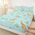 thumbnail image 3 of Castle Fairy Kawaii Elephant Lion Giraffe 4pcs Bed Sheets for Boys Girls,Cute Flowers Animal King Sheets,Cartoon Woodland Wildlife Super Cozy Sheet Set,Luxury Bedroom Decor, 3 of 7