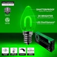 thumbnail image 5 of C7 FlexFilament Shatterproof Green LED Christmas Lights Replacement Vintage Edison Bulbs, 0.8W E12 Base (Pack of 5), 5 of 6