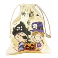 thumbnail image 1 of Halloween Candy Bag Canvas Cute Drawstring Pouch Candy Treats Bag for Chocolates, 1 of 10