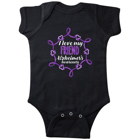 

Inktastic I Love My Friend Alzheimer s Awareness with Purple Hearts Gift Baby Boy or Baby Girl Bodysuit