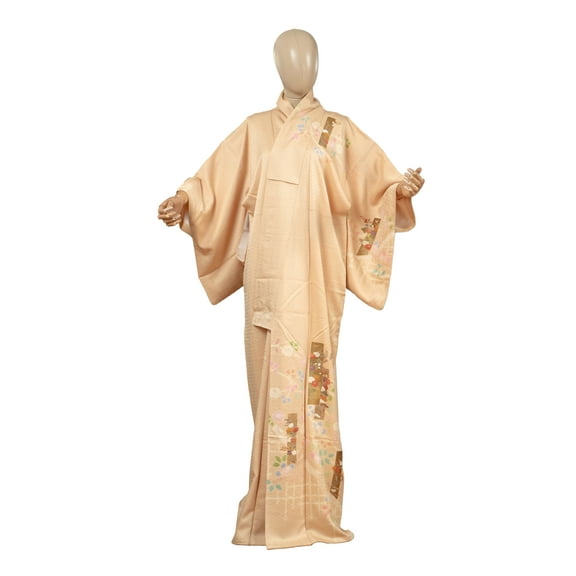 DEAR VANILLA, Authentic Traditional Japanese Homongi Kimono for Women, Silk Robe, Made in Japan, KMH-0030